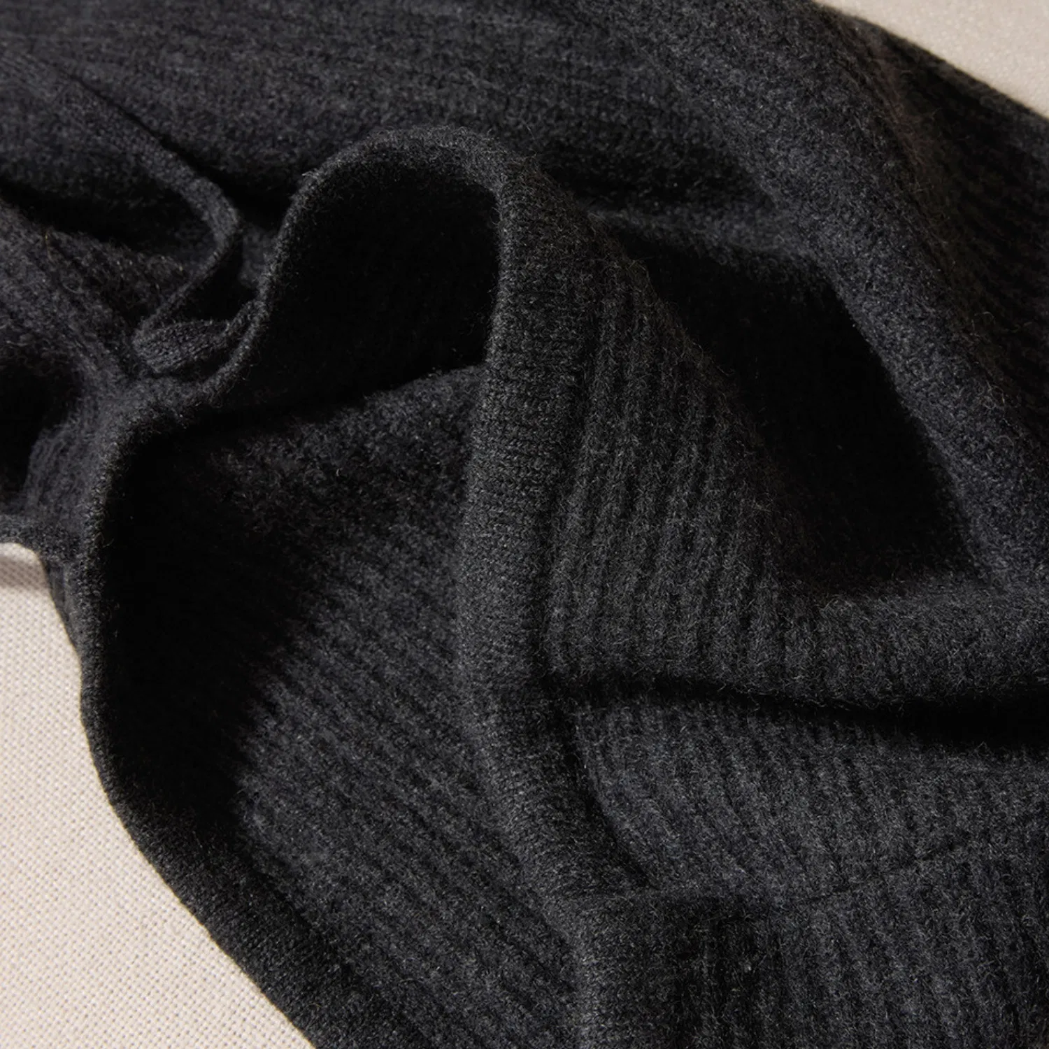 Unisex Fashion Cashmere Hat and Snood Combo with Drawstring for Thermal Insulation Winter