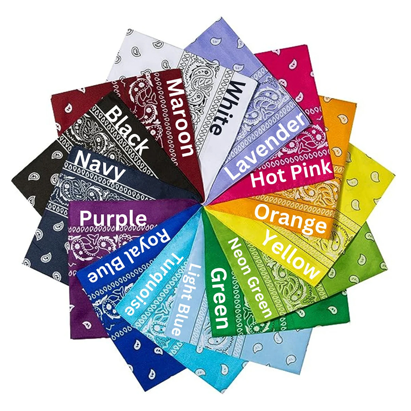 Multifunctional Bandana Colourful Custom Square Fabric Printed Headwear Classic Custom Bandana With Logo Bandana Custom Design