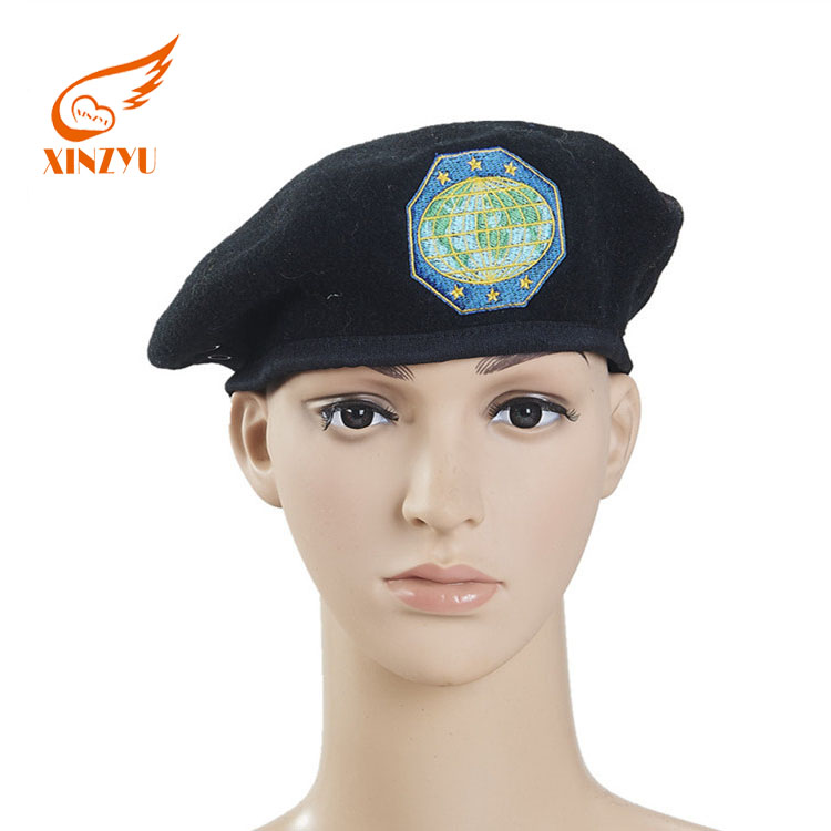 High Quality 100% Wool Cheap Black Berets Wholesale Beret Hat for Women