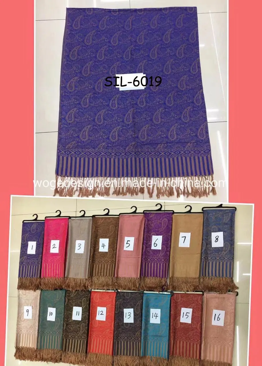 Oversize Shawl Pashmina Stole Blue Style