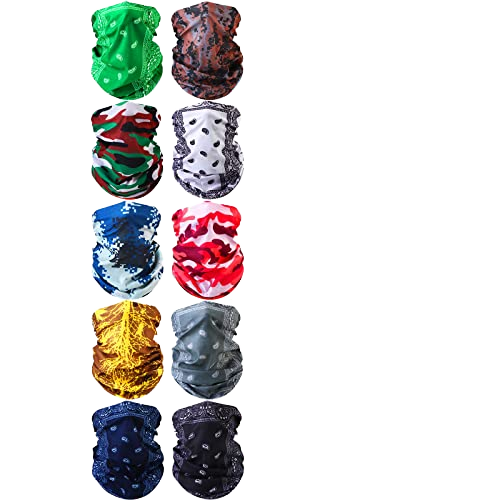 Camouflage Skull Seamless Tubular Bandana Tactical Headwrap Scarf Clown Mask Hiking Neck Gaiter Hunting Tube Face Mask
