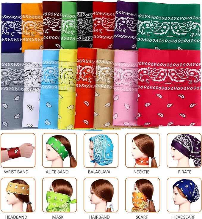 BSBH Wholesale 100% Cotton Paisley Pattern Women's Ethnic Bandanas Popular Handkerchiefs on Sale