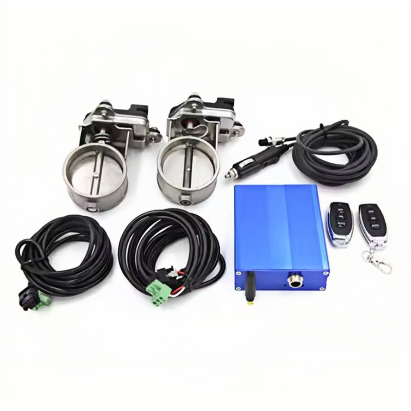 2.5/3.0-Inch T-Shaped Double Inlet/Outlet Electronic Valve Muffler Universal Stainless Steel Exhaust System for Automobiles