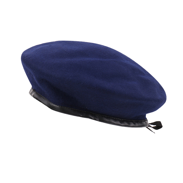 Factory Custom Embroidery Logo Men Tactical Wool Berets High Quality Leather Sweatband Vintage School Kids Child Beret for Women