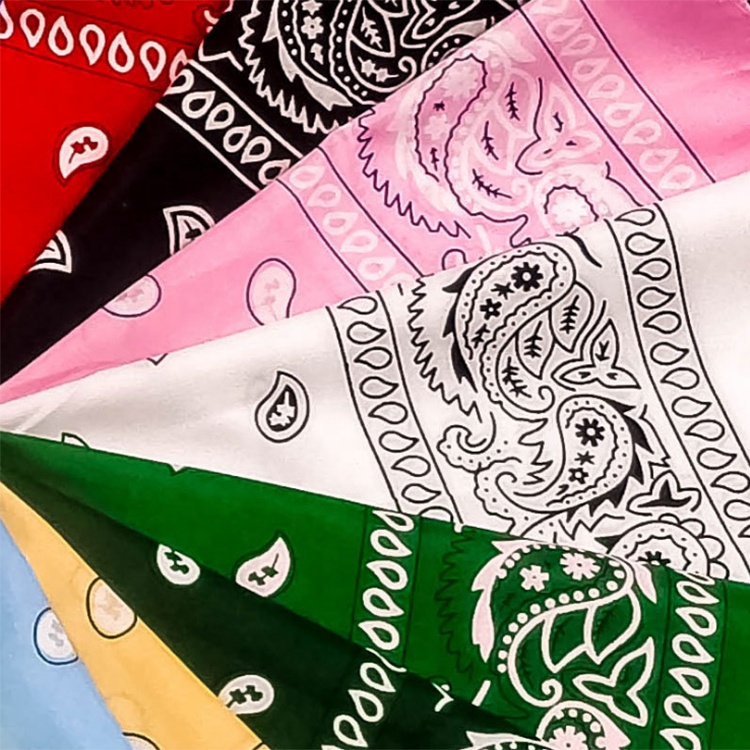 OEM Service Wholesale Multifunctional Custom Design 55*55cm Cotton Square Bandana With Logo