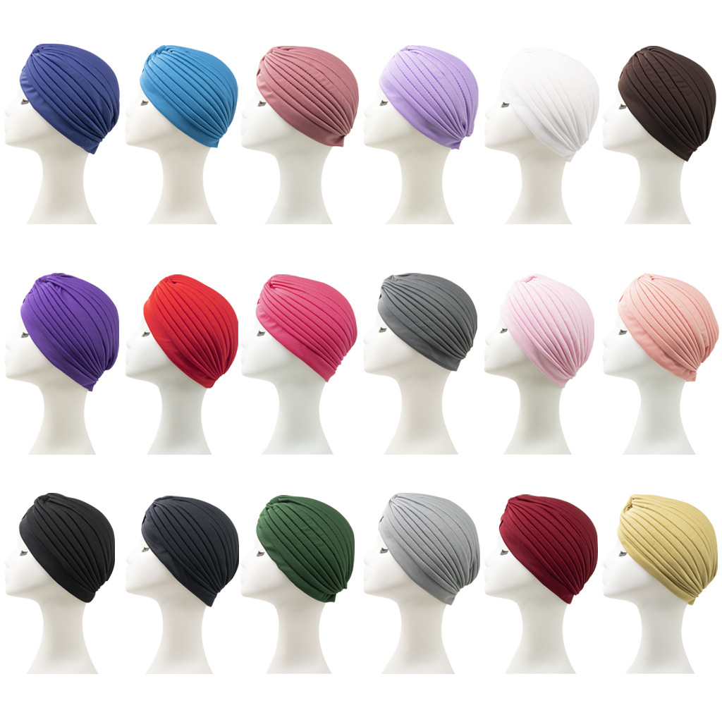 Ethnic African Muslim Chemo Cap Women Head Cover Wrap Hair Wrap Stretchy Knotted Sleep Turban