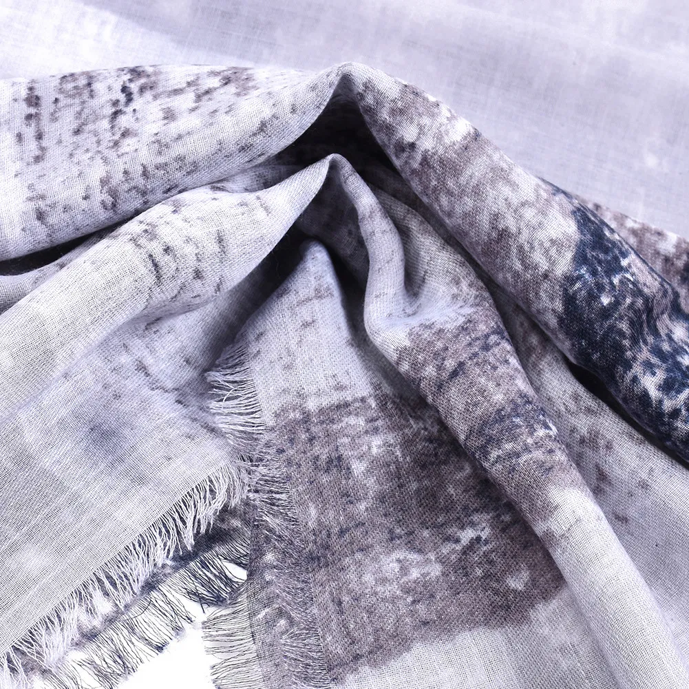 Women Graffito Print Scarf Spring Autumn Cotton Scarves Scrawl Printing Shawls Lady Wraps Soft High Quality Female Colorful Hand Drawn Paniting Hijab Stole
