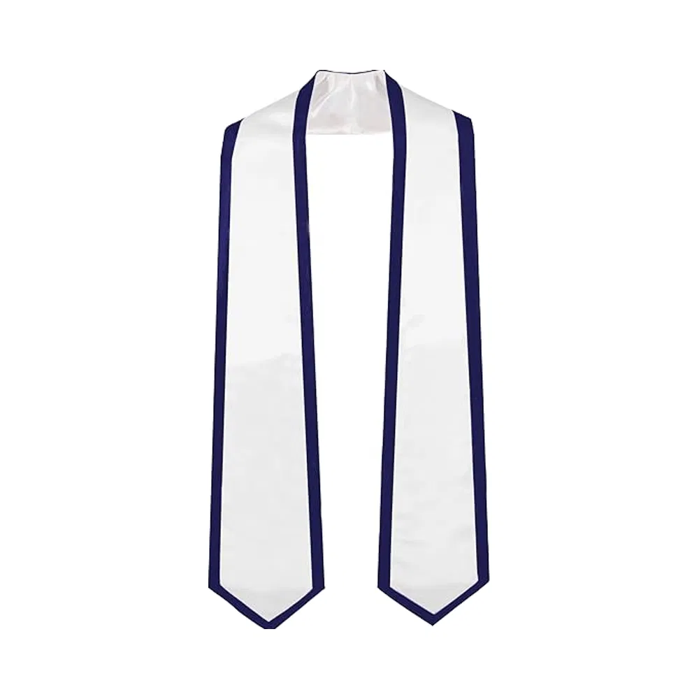 Sublimation Printed Graduation Stole Custom Logo on Lightweight Satin Fabric