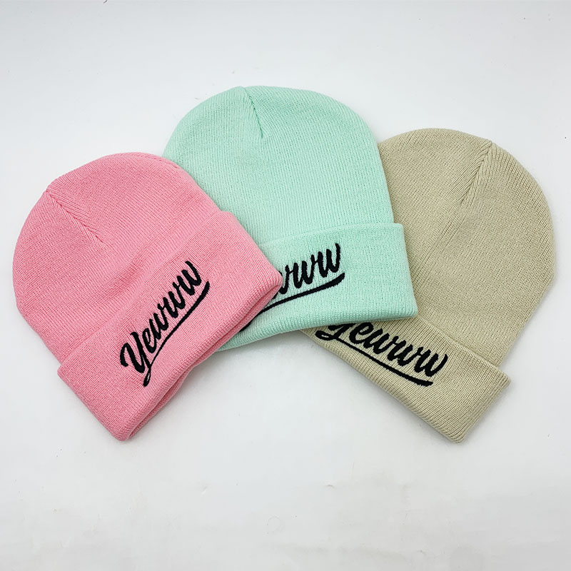 Fashion Premium Knitted Winter Fisherman Cuffed Skull Cap Embroidered Logo Designer Custom Beanie