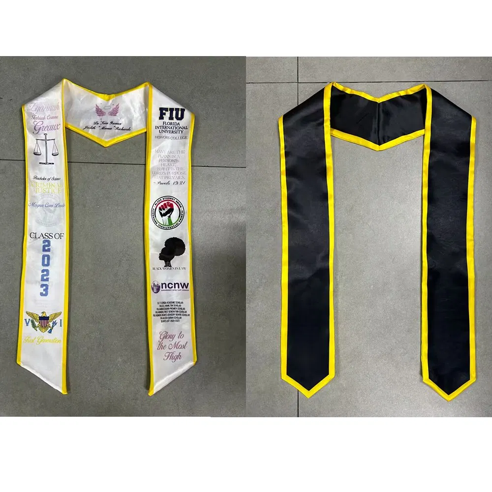 Custom Adult Satin Wholesale Graduation Gown Shawl Bright Light Graduation Gown Stoles