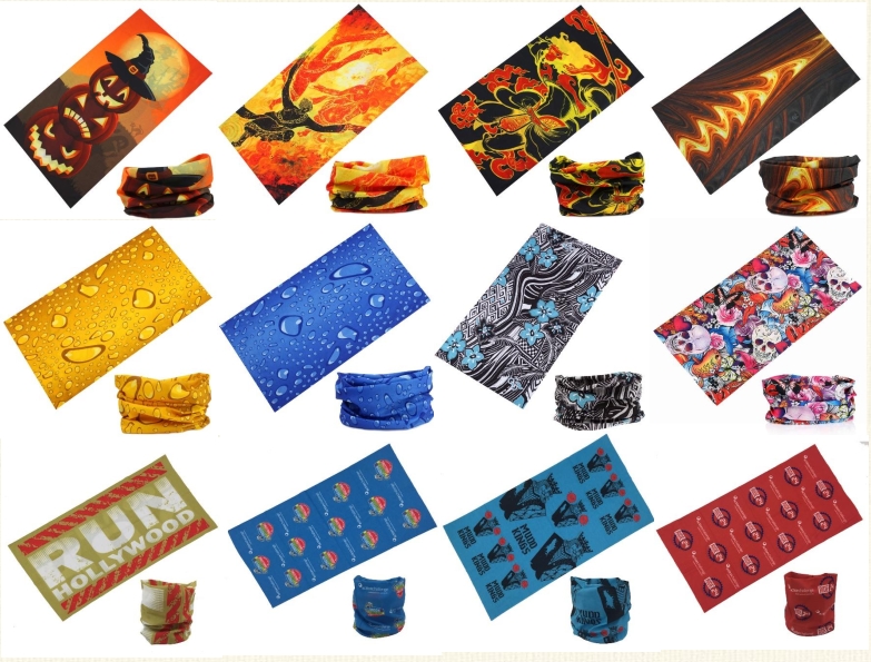 100% Polyester Microfibre Bandana Novelty Print Head Wrap Scarf Wristband for Adults and Kids