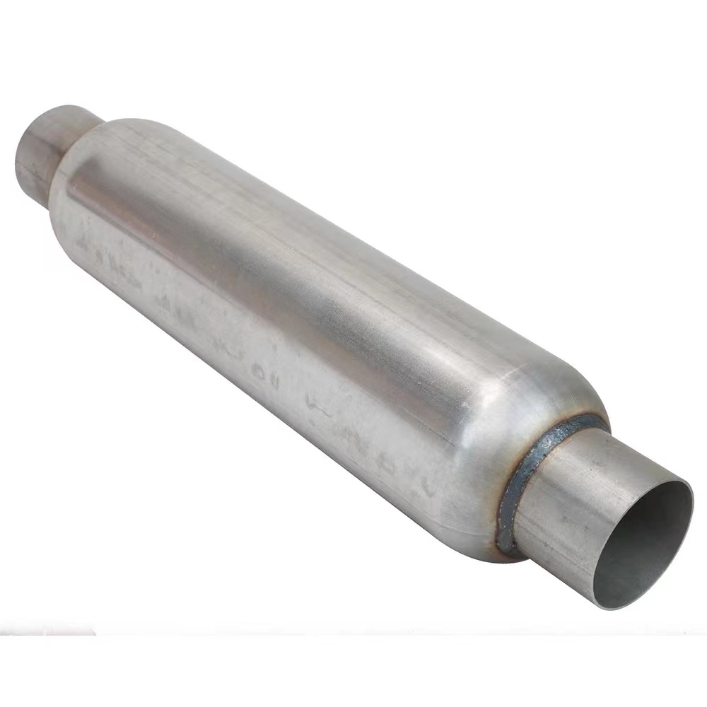 Universal Performance Auto Parts Muffler Straight Stainless Steel Exhaust New Glasspack Resonator 1.2-1.5mm Thickness 12 Month