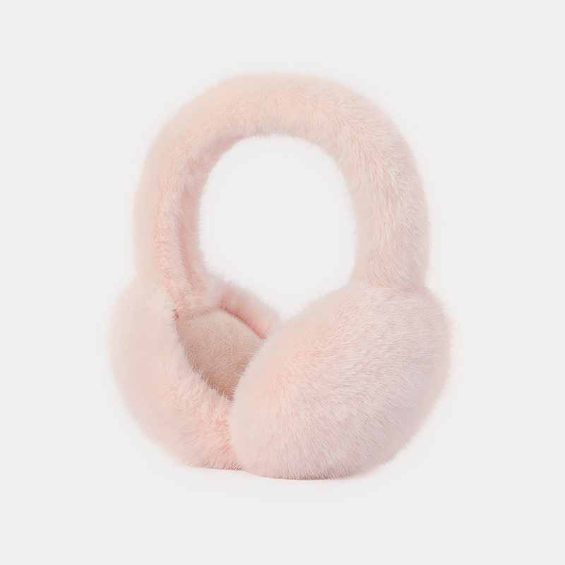 Customized Adjustable Faux Rabbit Fur Earmuffs Elegant Ladies Warm Outdoor Comfort Plush Winter Ear Muff for Women