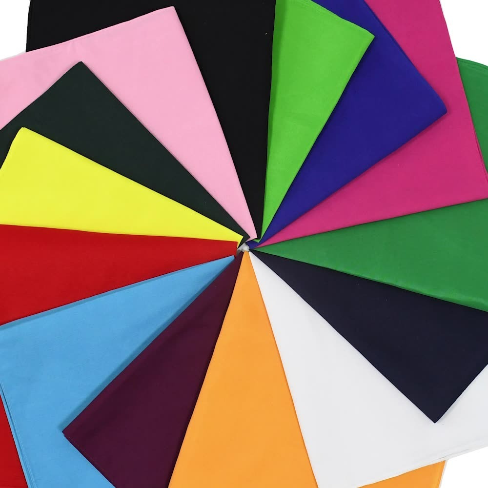 Factory Custom Square Polyester Solid Color Bandana Sports Outdoor Running Bandana Wholesale Custom Bandana With Logo