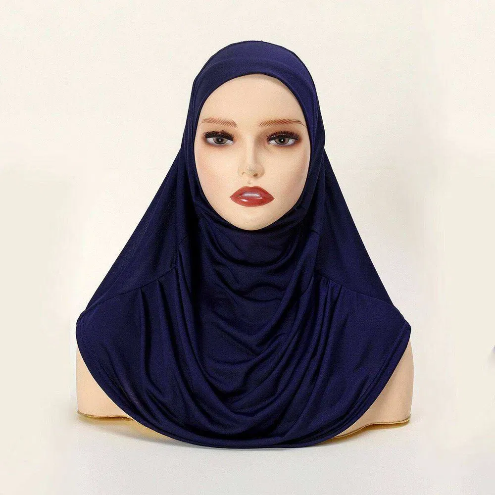 Women's Shawl Premium Jersey Hijab Khimar Hijab Elastic Head Scarf Muslim Women