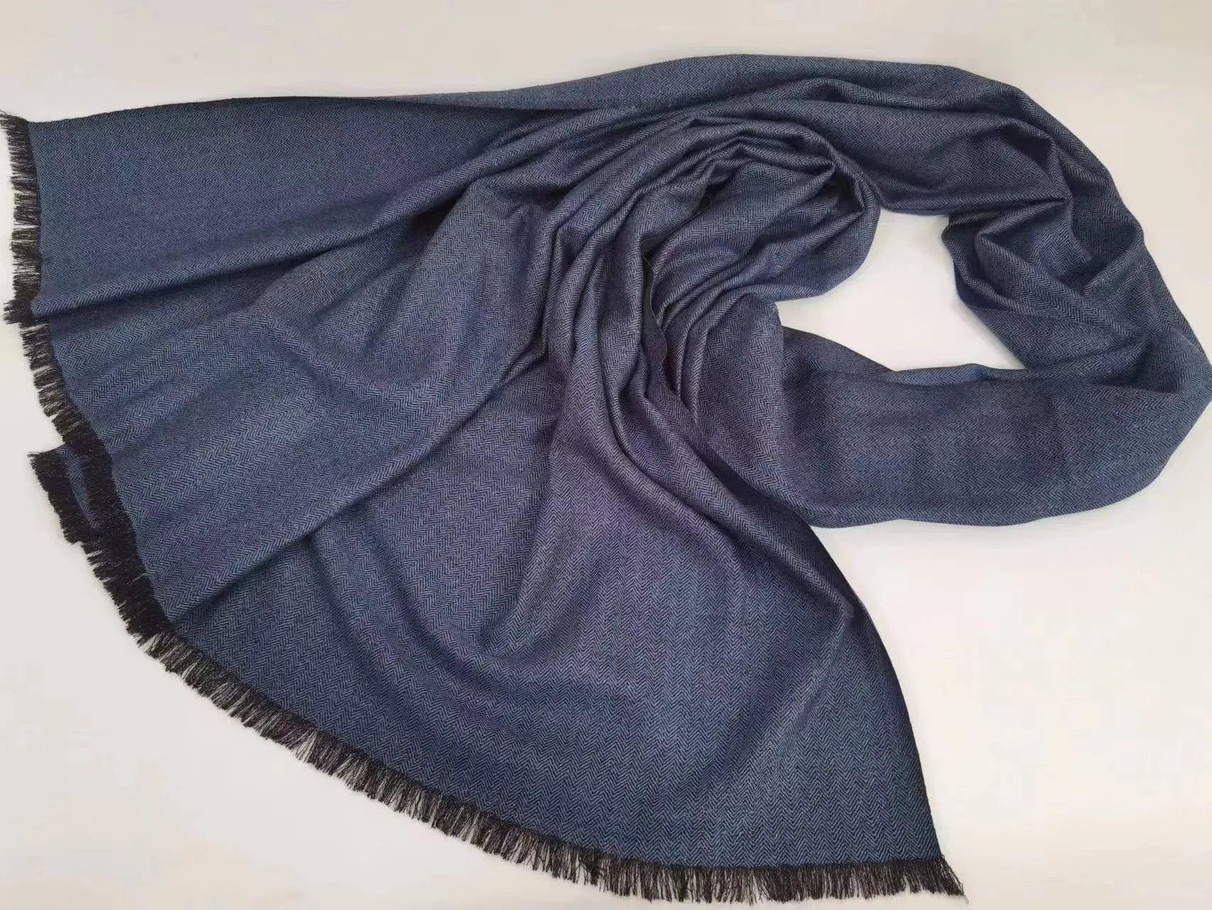Women's Wool Lurex Herringbone Woven Shawls