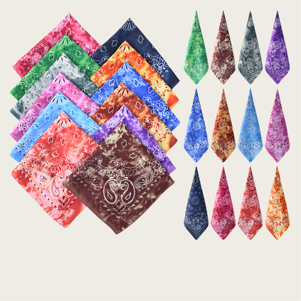 Factory Wholesale Custom Printed 100% Cotton Ice Silk Polyester Bandanas Sport Headwear Bandana