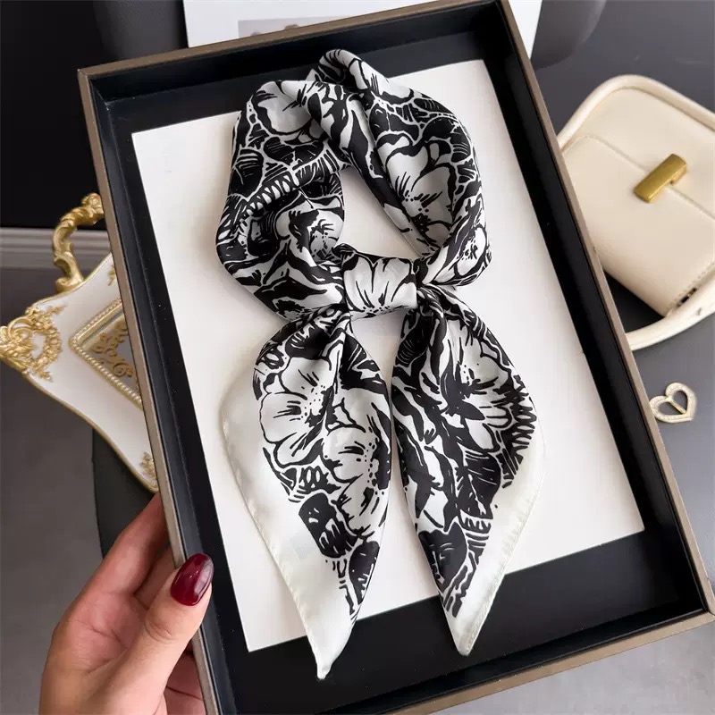 Premium Silk Satin Square Scarf Custom Pattern Bridal Gift Scarf Ladies Wedding Square HeadWrap Headscarfs