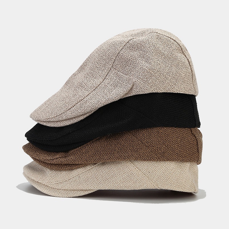 Spring/Summer New 100% Polyester Breathable Silk Plain Beret for Adults Unisex 56-58CM Casual
