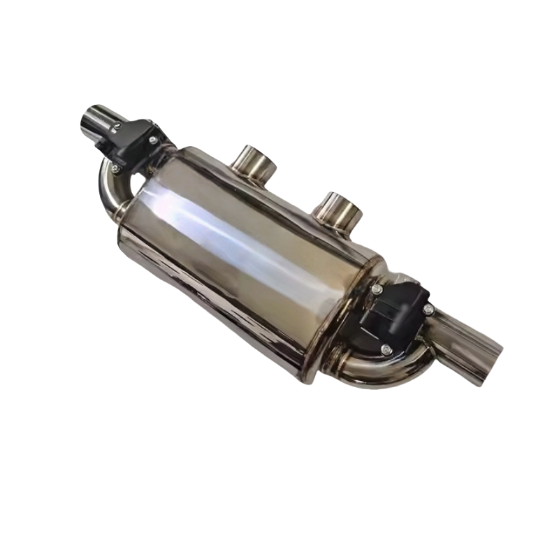 2.5/3.0-Inch T-Shaped Double Inlet/Outlet Electronic Valve Muffler Universal Stainless Steel Exhaust System for Automobiles