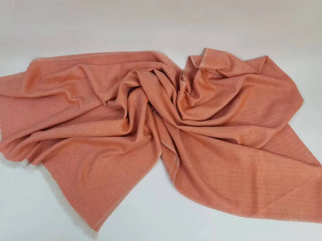 Women's Wool Lurex Herringbone Woven Shawls