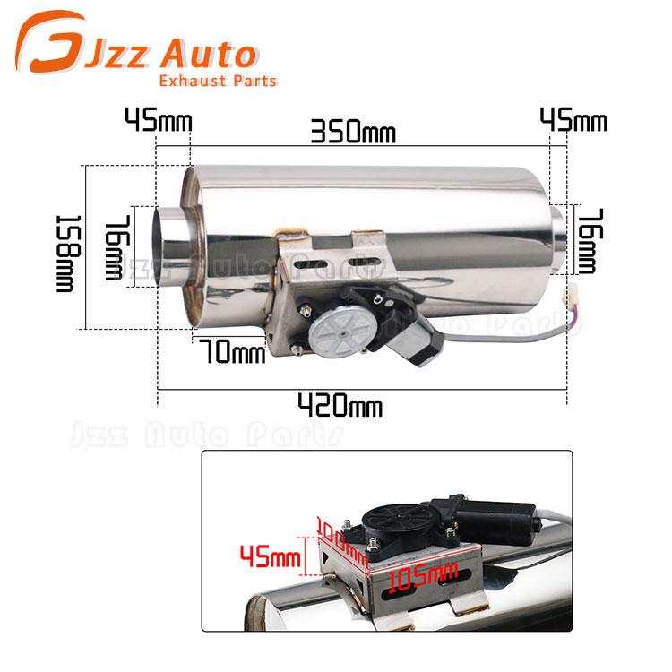 Car Exhaust System Stainless Steel Center Silencer with Electric Valve 3inch Inlet 6.2" Body Resonator Valvetronic Muffler