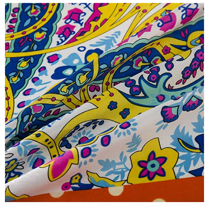 Hot Slaes Oem Custom logo Print square Silk Satin Head Scarf Bandana