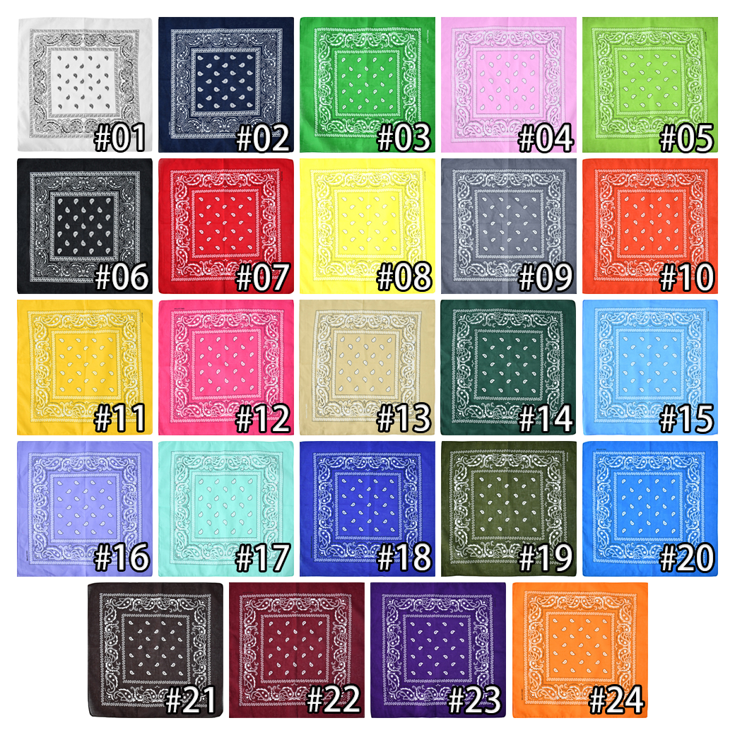 100% Cotton Colorful Printed Paisley Customize Head Wraps Outdoor Sport Cycling Sunshade Magic square Scarf Bandanas