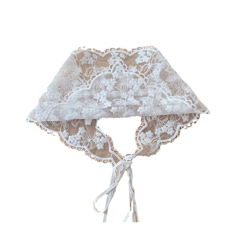 French Vintage Lace Triangle Korean Style Bandanas Cute Little Scarf Headband Girls and Women Hair Accessories