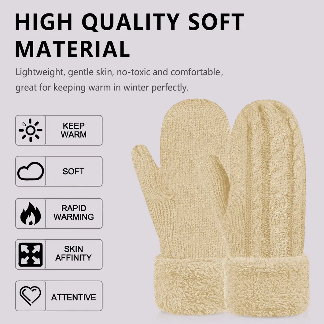 Knitted Wool Gloves Color Option 1