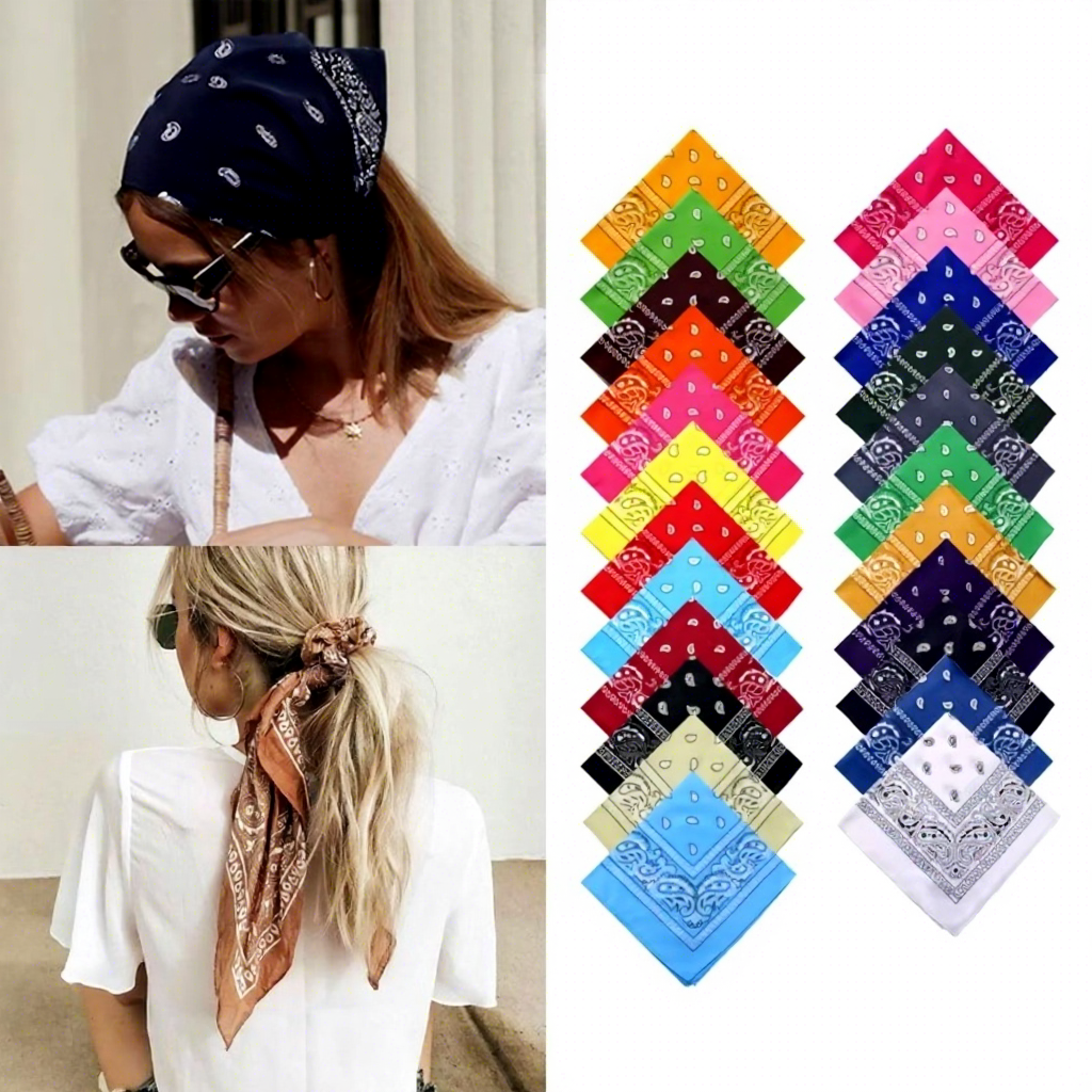 New Arrival Polyester Bandana Headwrap-Square Scarf with Retro Paisley Design Hip Hop Style for Sports Yoga &amp; Streetwear