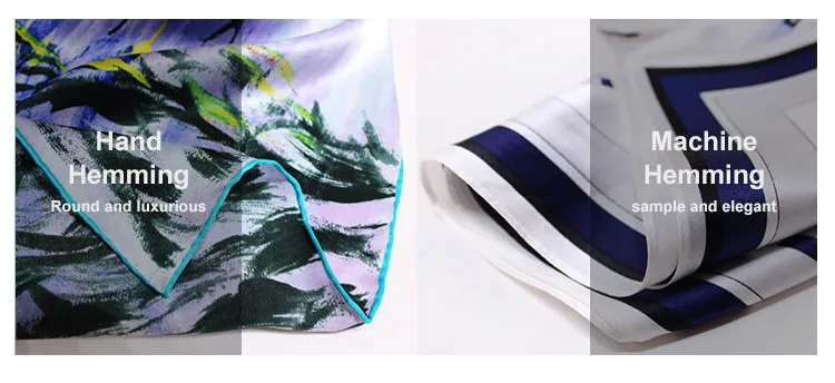 Manufacturer Double Digital Printing 100% Silk Lady Hand Rolled Silk Shawl with Handmade