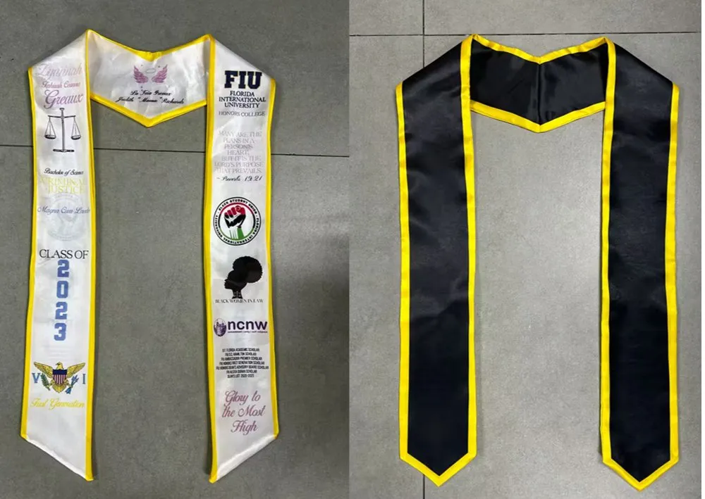Satin Graduation Stole Custom Colors