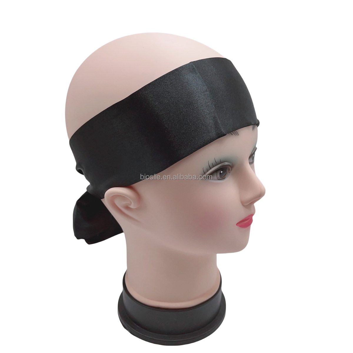 High Quality Silk Scarf Edge Wrap Long Hair Silk Headwraps Custom Satin Headwraps for Women