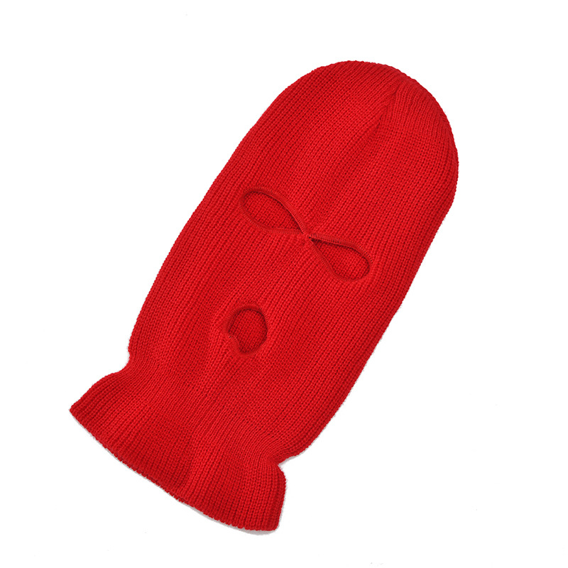 Wholesale Stock Fashion Winter Balaclava Mask Hats Hip Hop 100% Acrylic 3 Holes Knit Ski Balaclava Mask Hat