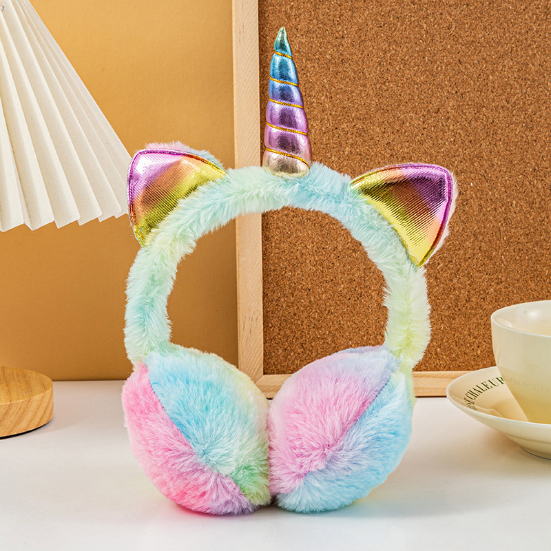 Hot Selling Cartoon Unicorn Kids Earmuffs Kawaii Cold-Proof Ear Warmers for Students