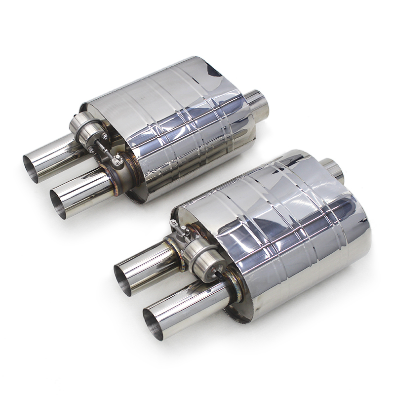OEM Universal Muffler for Various Models Racing Car Stainless Steel Exhaust Pipe Muffler With Vacuum Valve Car Exhaust Silencer