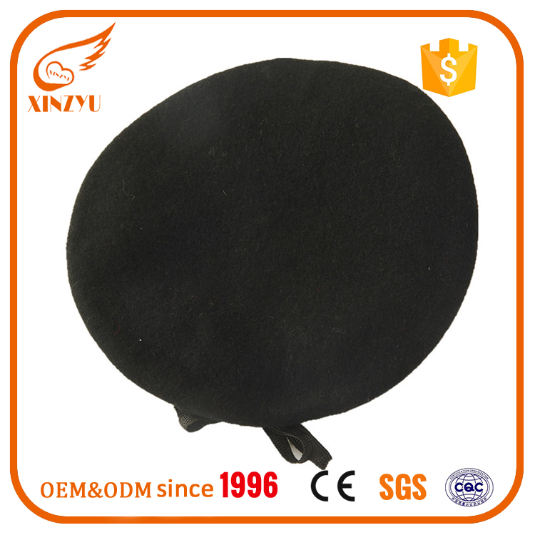 High Quality 100% Wool Cheap Black Berets Wholesale Beret Hat for Women