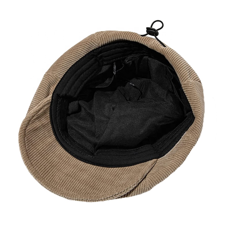 High Quality Curved Brim Adjustable Elegant Style Caps Custom Logo Knit Newsboy Ladies Beret Hats