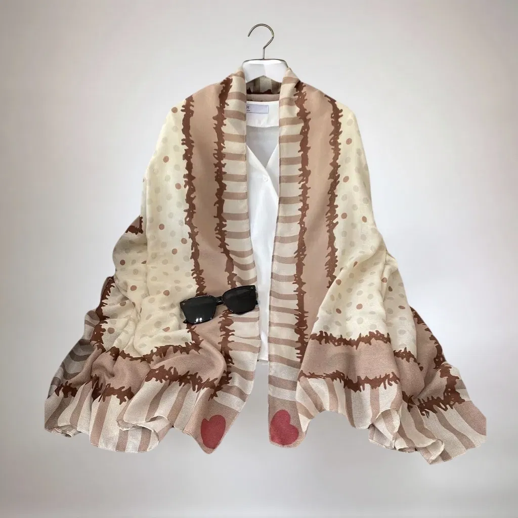 Fashionable Polka DOT Print Polyester Scarf Stylish Chiffon Snood for Women