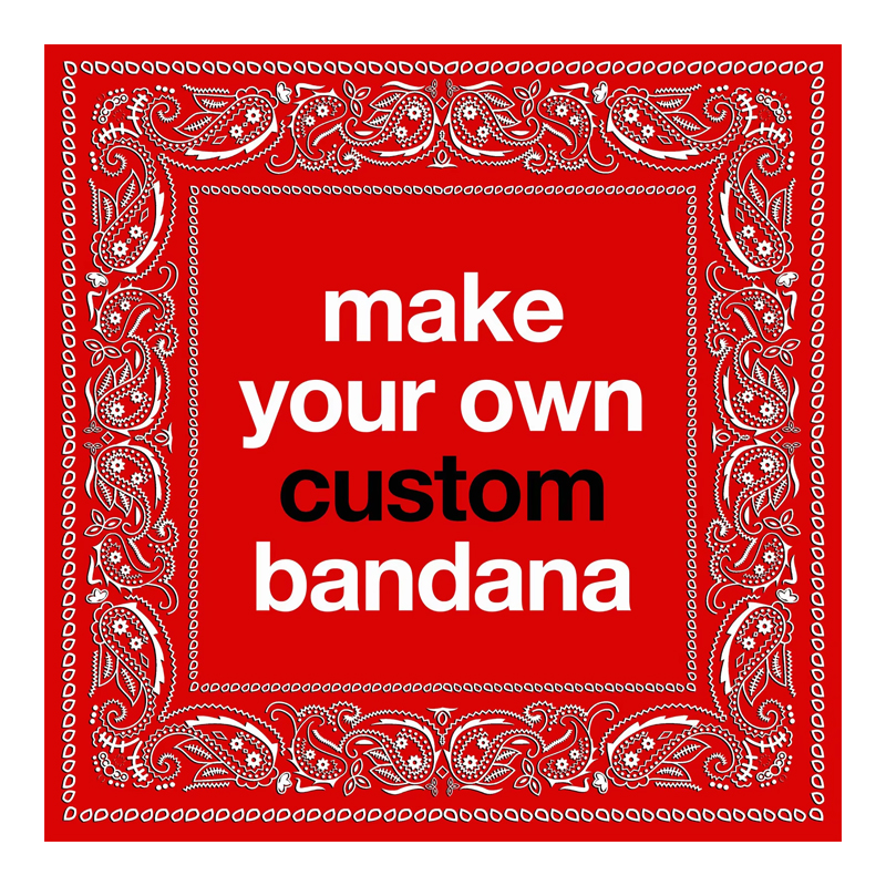 Multifunctional Bandana Colourful Custom Square Silk Bandanna Printed Classic Custom Bandana Logo Cotton Red Bandana Custom
