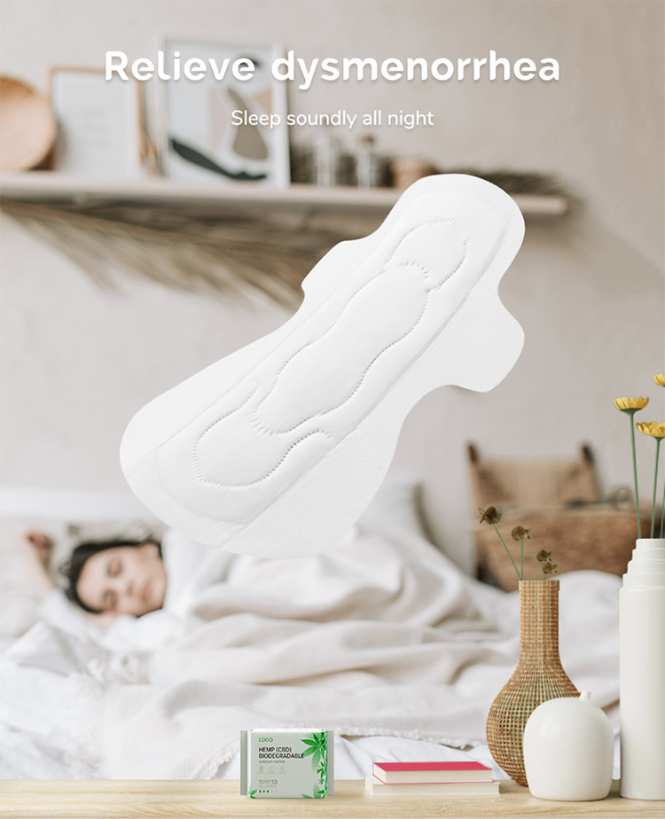 Free Sample Ultra Absorbent Pulp Core Eco Friendly Sanitary Napkin for Women Ladies Teens