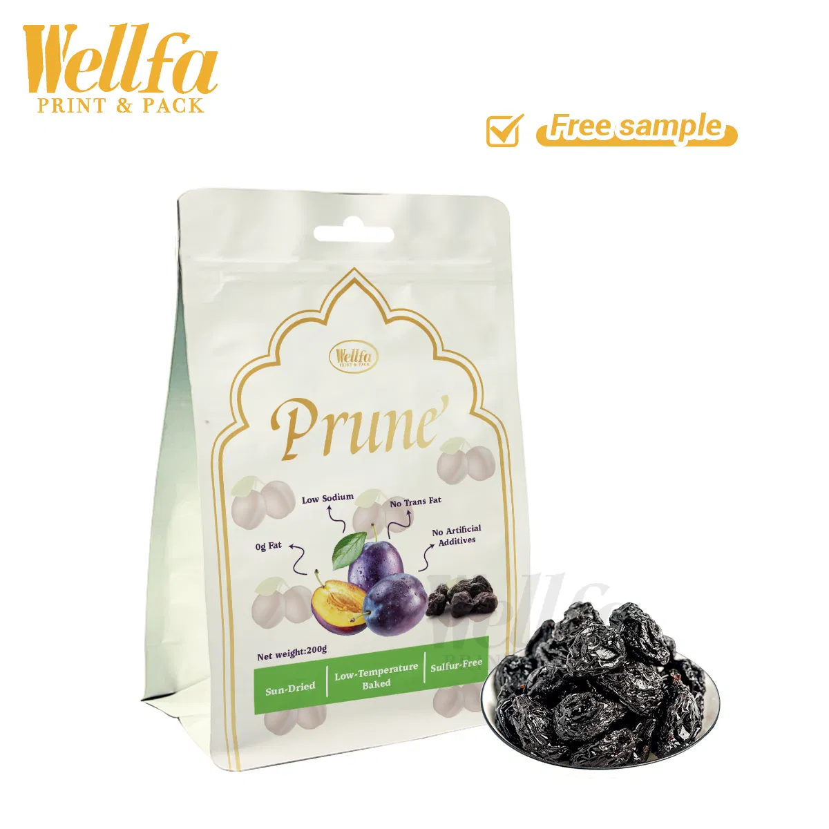 Manufacturer Custom Eco-Friendly Laminated Flat Bottom Bag with Zipper Packaging Pouch for Coffee Candy Dried Fruit Food Pouch