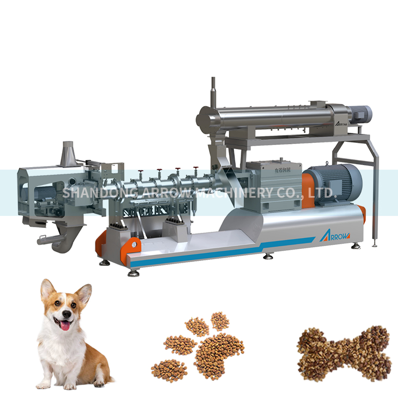 Professional Large Capacity Double Screw Extruder Dry Kibble Pet Food Machine