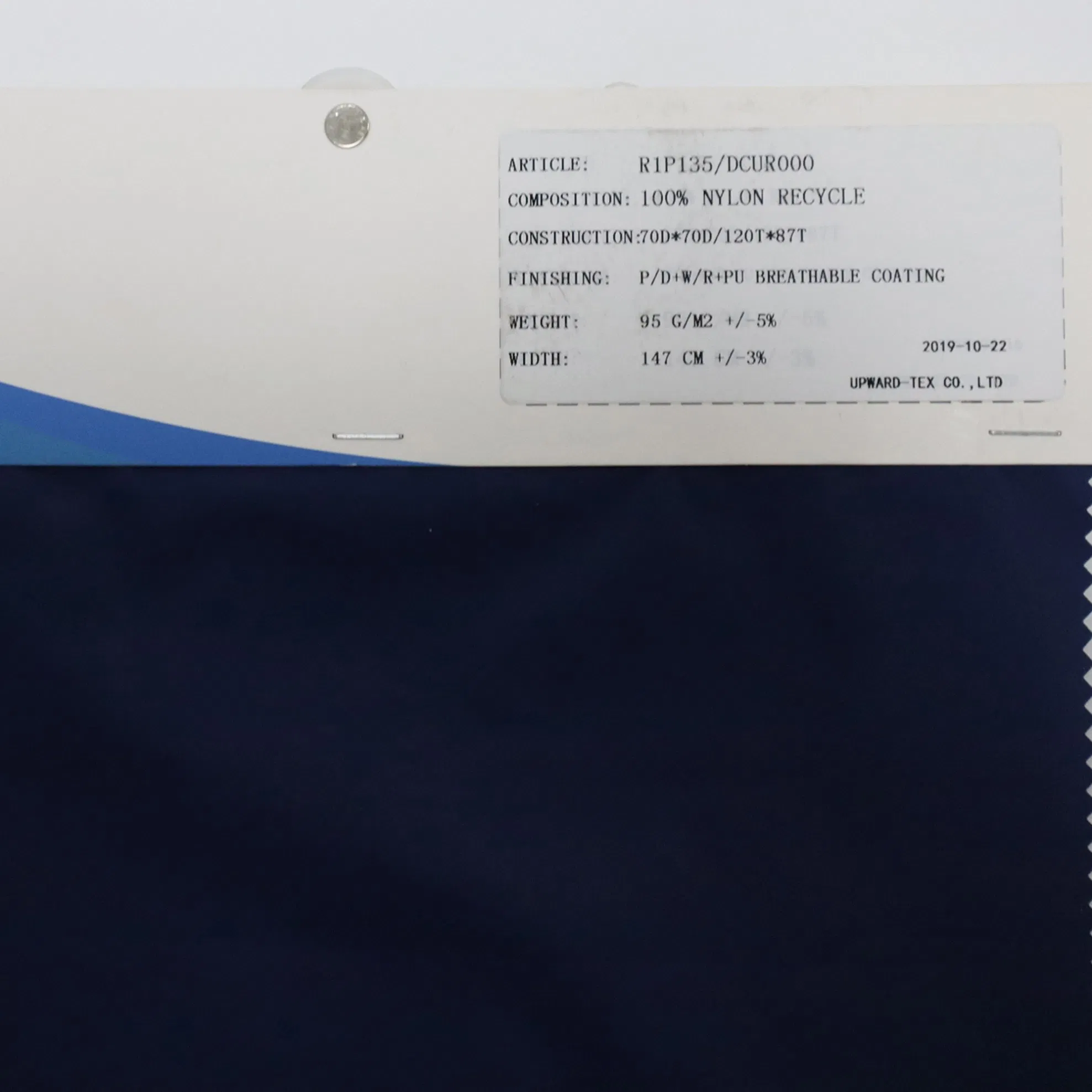 70d Recycled Nylon Plain Eco-Friendly Waterproof PU Clear Coated Polyester Functional Textile Fabric for Garment Bag Jacket