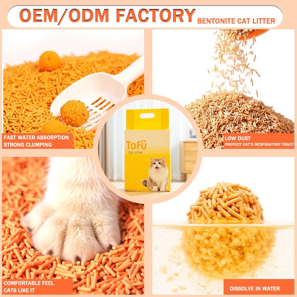 Pet Cleaning Product Premium Biodegradable Tofu Cat Litter with Fast Clumping and Long-Lasting Deodorizing Effect for Cat Litter Trays and Home Cat Care