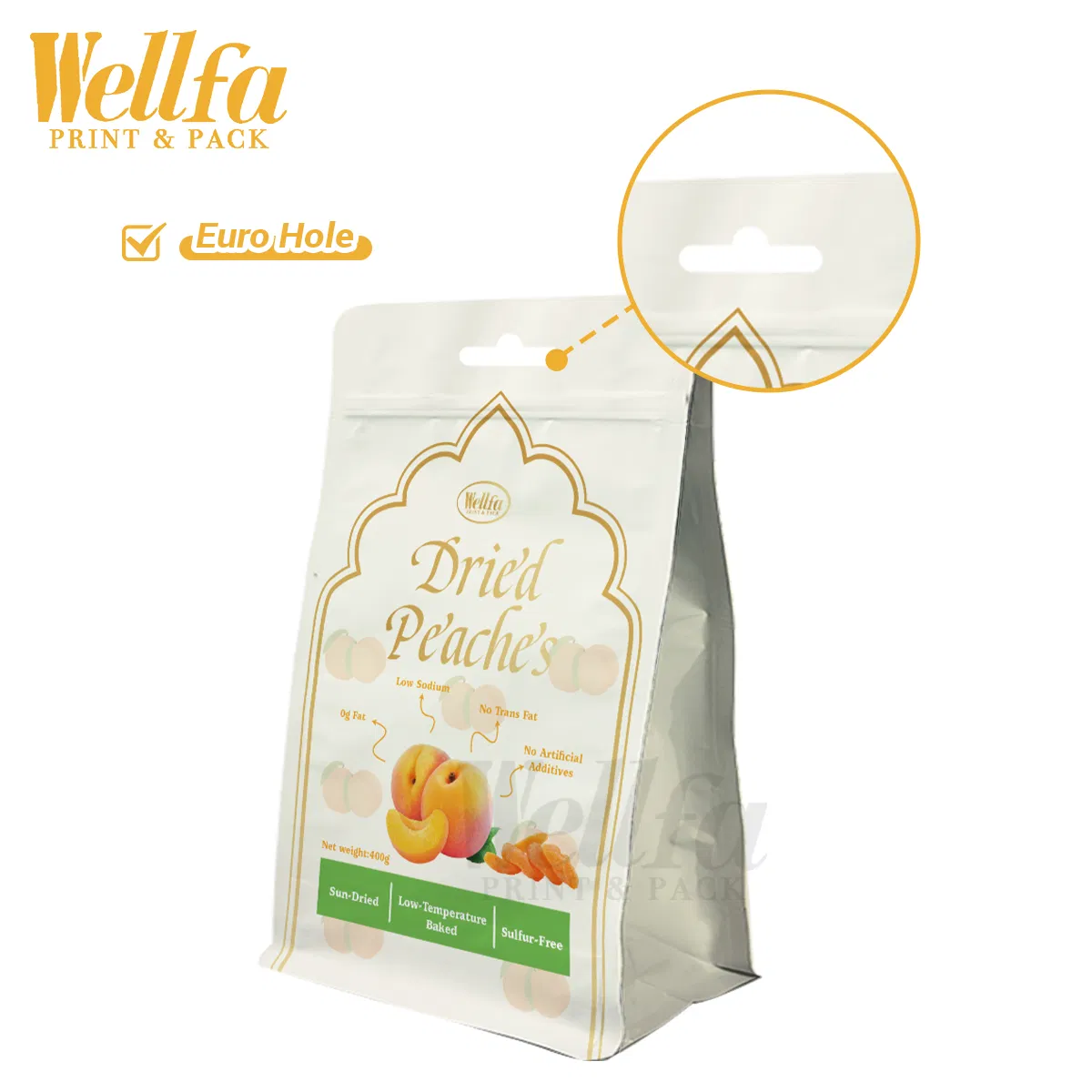Manufacturer Custom Eco-Friendly Laminated Flat Bottom Bag with Zipper Packaging Pouch for Coffee Candy Dried Fruit Food Pouch