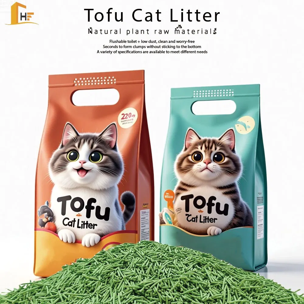 OEM/ODM Manufacturer Price Tofu Cat Litter 1.5mm 100% Eco-Friendly Natural Flushable 2.0mm Original Litter Pure Tofu Cat Litter