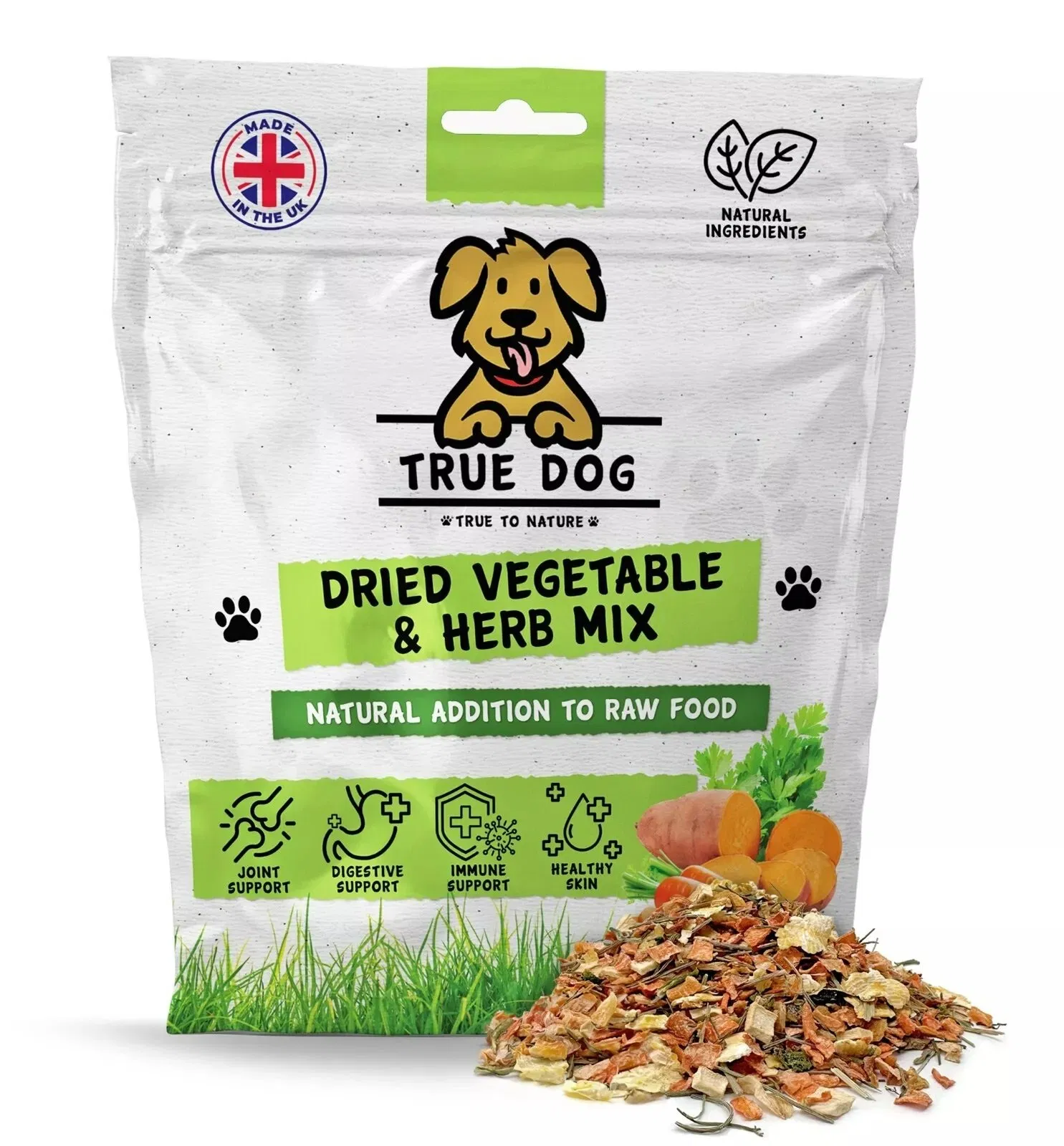 Dried Vegetable &amp; Herb Mix for Dogs, Raw Food Barf Diet, Natural Veg Mix