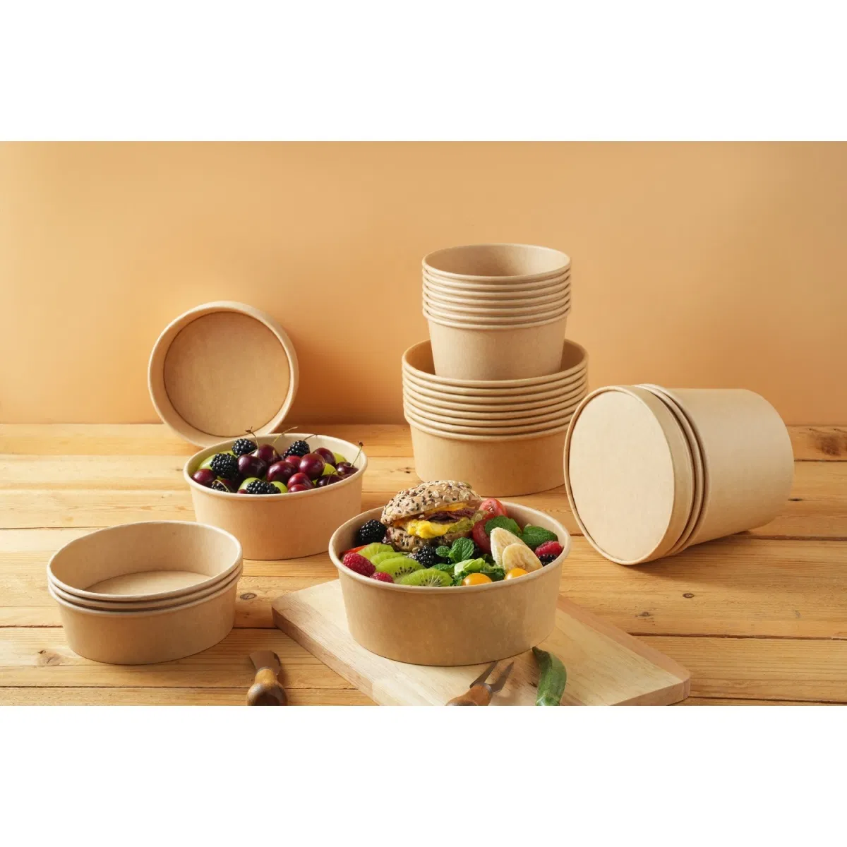 Biodegradable Eco-Friendly Food Container Made of Kraft Paper
